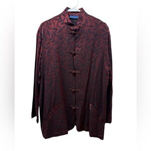 Karen Scott Red Patterned Brocade Blazer